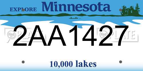 2AA1427 Minnesota License Plate
