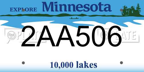 2AA506 Minnesota License Plate