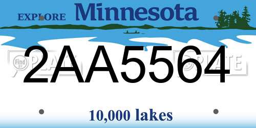 2AA5564 Minnesota License Plate