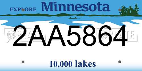 2AA5864 Minnesota License Plate