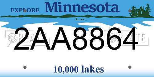 2AA8864 Minnesota License Plate