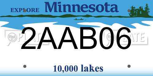 2AAB06 Minnesota License Plate