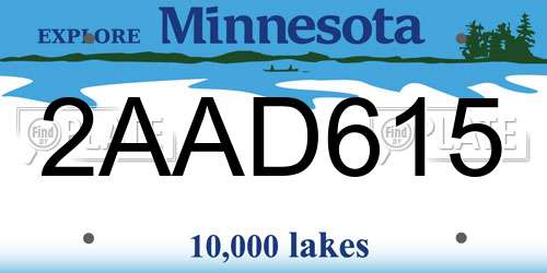 2AAD615 Minnesota License Plate