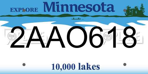 2AAO618 Minnesota License Plate