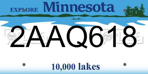 2AAQ618 Minnesota License Plate