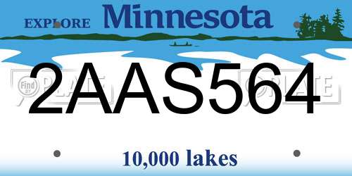 2AAS564 Minnesota License Plate