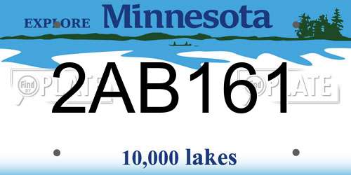 2AB161 Minnesota License Plate