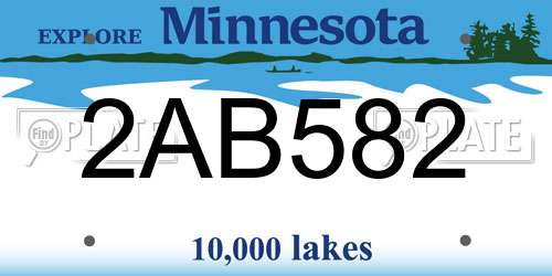 2AB582 Minnesota License Plate