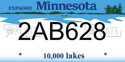 2AB628 Minnesota License Plate
