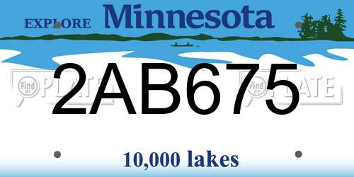 2AB675 Minnesota License Plate