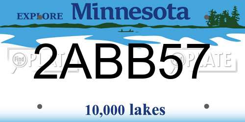 2ABB57 Minnesota License Plate
