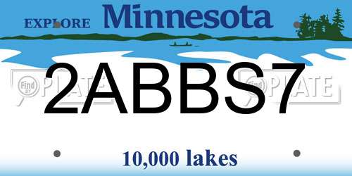 2ABBS7 Minnesota License Plate