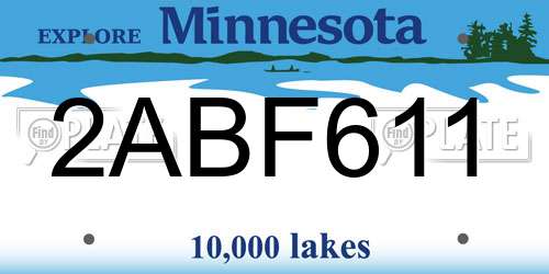 2ABF611 Minnesota License Plate