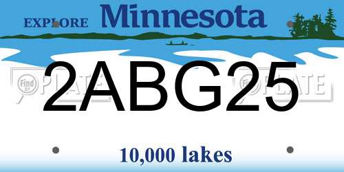 2ABG25 Minnesota License Plate