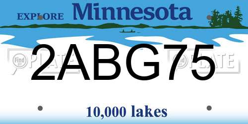 2ABG75 Minnesota License Plate