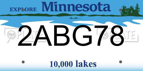 2ABG78 Minnesota License Plate