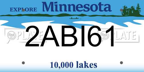 2ABI61 Minnesota License Plate