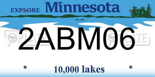 2ABM06 Minnesota License Plate