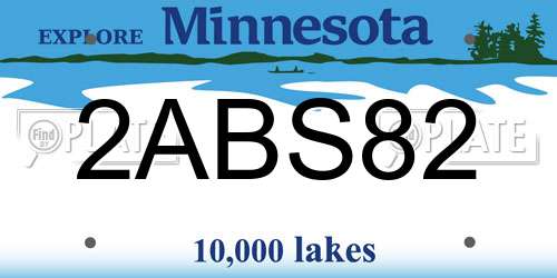 2ABS82 Minnesota License Plate