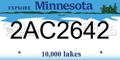 2AC2642 Minnesota License Plate