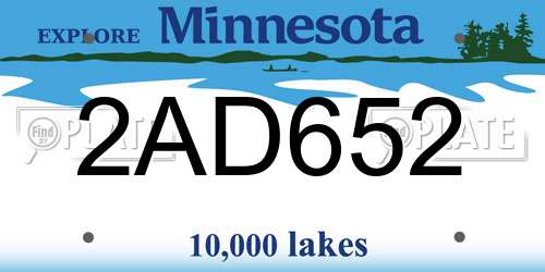 2AD652 Minnesota License Plate