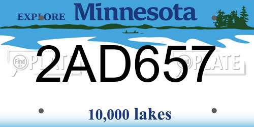 2AD657 Minnesota License Plate