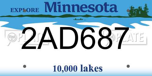 2AD687 Minnesota License Plate