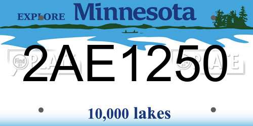 2AE1250 Minnesota License Plate