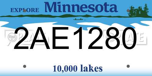 2AE1280 Minnesota License Plate