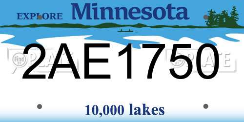 2AE1750 Minnesota License Plate