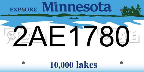 2AE1780 Minnesota License Plate