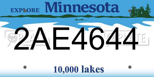 2AE4644 Minnesota License Plate