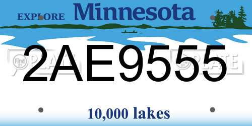 2AE9555 Minnesota License Plate