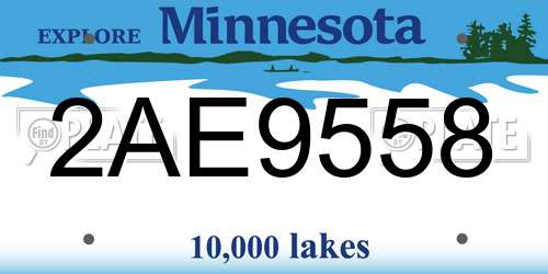 2AE9558 Minnesota License Plate