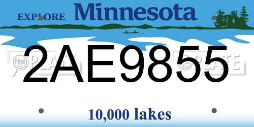 2AE9855 Minnesota License Plate