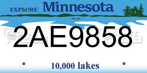 2AE9858 Minnesota License Plate