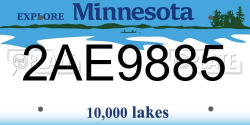 2AE9885 Minnesota License Plate