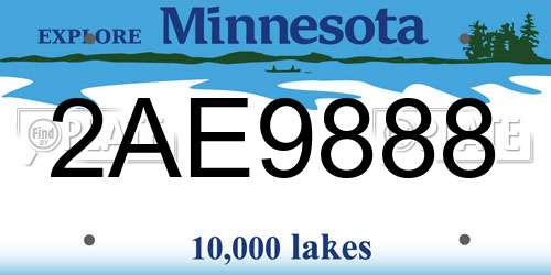 2AE9888 Minnesota License Plate