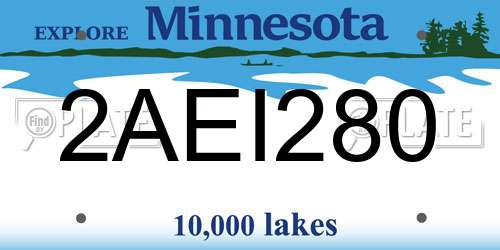 2AEI280 Minnesota License Plate