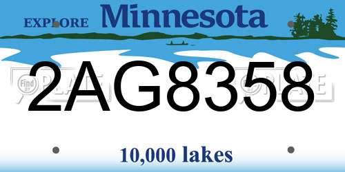2AG8358 Minnesota License Plate