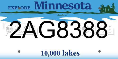 2AG8388 Minnesota License Plate