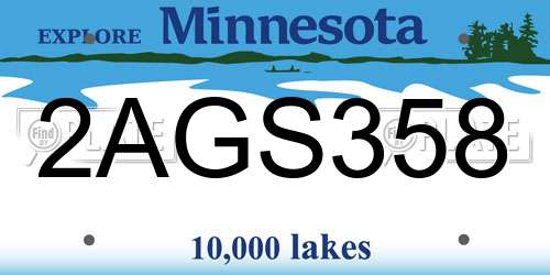 2AGS358 Minnesota License Plate