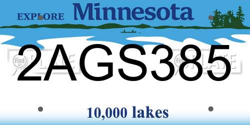 2AGS385 Minnesota License Plate