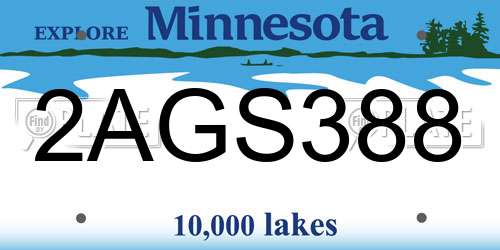 2AGS388 Minnesota License Plate