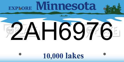 2AH6976 Minnesota License Plate