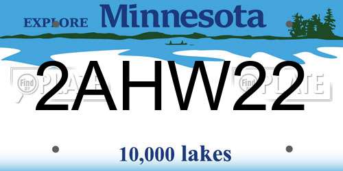 2AHW22 Minnesota License Plate