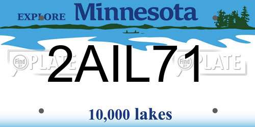 2AIL71 Minnesota License Plate