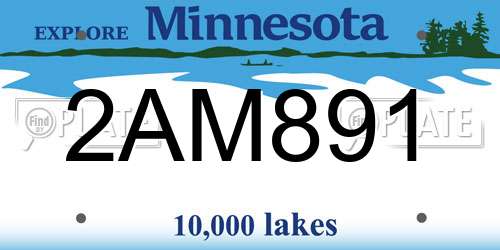 2AM891 Minnesota License Plate
