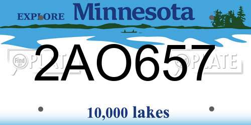 2AO657 Minnesota License Plate