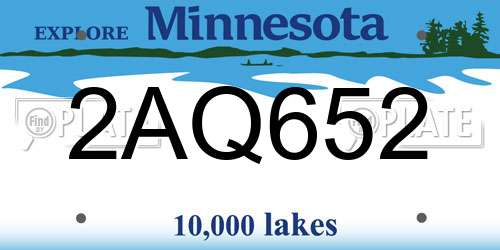 2AQ652 Minnesota License Plate